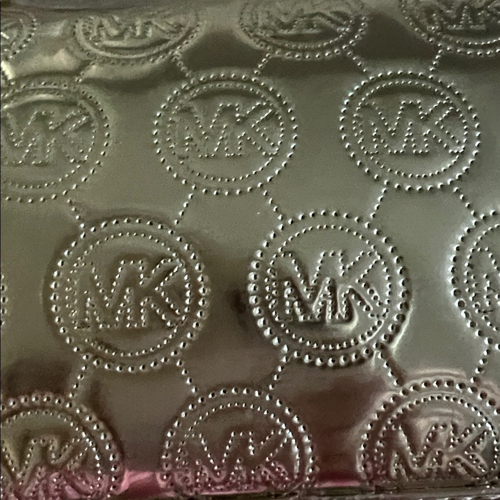 Michael by Michael Kors Gold Embossed Logo Clutch/Cosmetic Bag - Picture 6 of 10